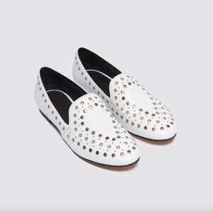 Sandro Studded White Loafer 39